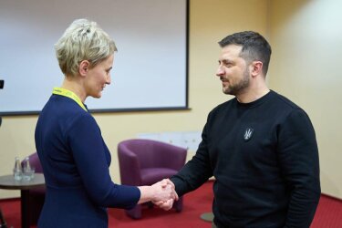 Generalinės prokurorės Nidos Grunskienės ir Ukrainos prezidento Volodymyro Zelenskio susitikimas